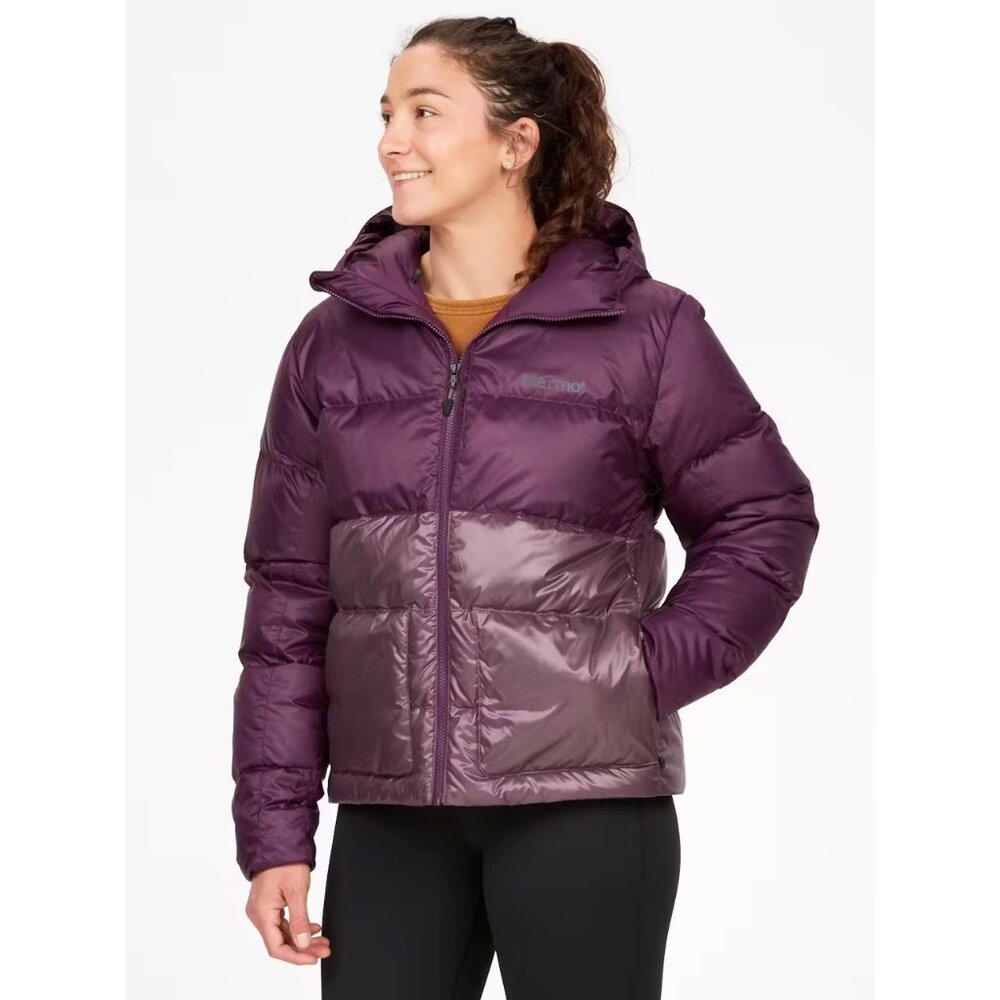 MARMOT Guides Down Womens Hooded Parka/Jacket/Coat Purple Fig/Hazy NEW $275 - Picture 3 of 8